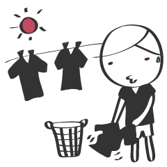 [LINEスタンプ] Yolo Daily life in Black T-shirt1