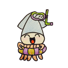 [LINEスタンプ] cutie squid