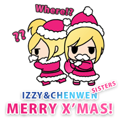 [LINEスタンプ] Izzy ＆ Chenwen Sisters - Merry Christmas