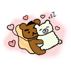 [LINEスタンプ] Love Diary:Coffee Bear＆Cotton Candy Bear