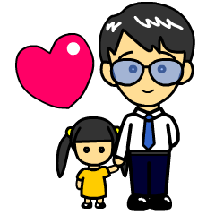 [LINEスタンプ] ホワイトカラーのパパ＆娘