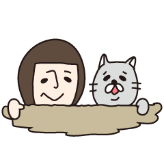 [LINEスタンプ] ねことおかっぱの女の子