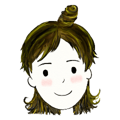 [LINEスタンプ] QQ Topknot Girl