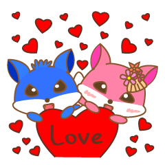 [LINEスタンプ] Fox sticker (Valentine's Day)