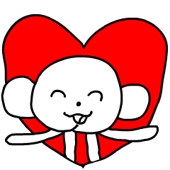 [LINEスタンプ] 動くさるのラブ×ラブスタンプValentine