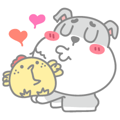 [LINEスタンプ] Fat Dog Pudding - Falling in love