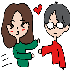 [LINEスタンプ] half sugar couple