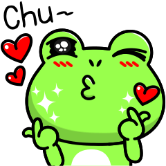 [LINEスタンプ] Frog Bo's life-I'm in love (English)の画像（メイン）
