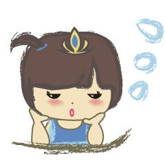 [LINEスタンプ] Blue blue princess