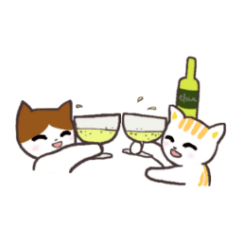 [LINEスタンプ] Cat with wine (champagne)