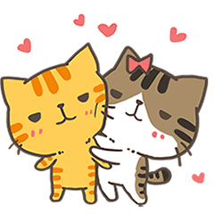 [LINEスタンプ] The four talking cats (Love Love)