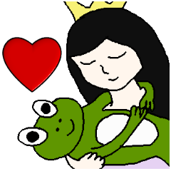 [LINEスタンプ] Confessions frog and princessの画像（メイン）