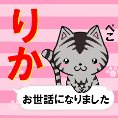 [LINEスタンプ] 超★りか(リカ)な吹き出しネコスタンプの画像（メイン）