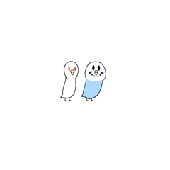 [LINEスタンプ] あるびのちゃんとぶるーくん