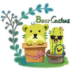 [LINEスタンプ] Bear X Cactus