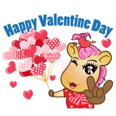 [LINEスタンプ] Golden horse Valentine and songkran