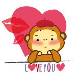 [LINEスタンプ] Always Having Fun Monkeys_Valentine_2の画像（メイン）