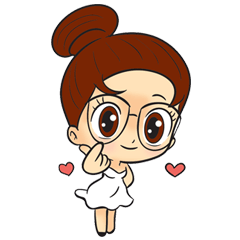 [LINEスタンプ] Women's glasses cuteの画像（メイン）