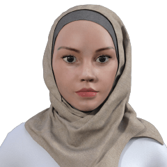 [LINEスタンプ] Daily Hijab: 3D Facial Expressions