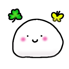[LINEスタンプ] Shiratama is round.