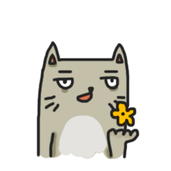 [LINEスタンプ] Boring Grey Cat