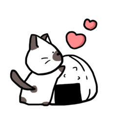 [LINEスタンプ] 三毛猫とおにぎり