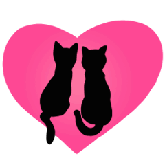 [LINEスタンプ] シンプル☆黒猫▷動く▷ラブ♡愛の画像（メイン）