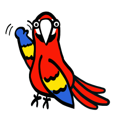 [LINEスタンプ] Red macaw parrot in Honduras