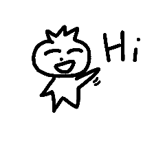 [LINEスタンプ] Three hairs guy