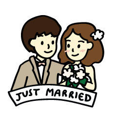 [LINEスタンプ] Better Together: Just Married