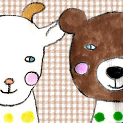 [LINEスタンプ] Frenchbulldog and Bear and goat/English