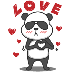 [LINEスタンプ] Panda with sunglasses-Obei