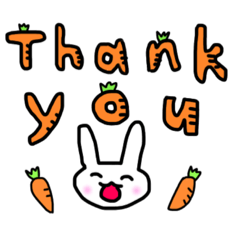 [LINEスタンプ] 手書きウサギと手書きにんじん