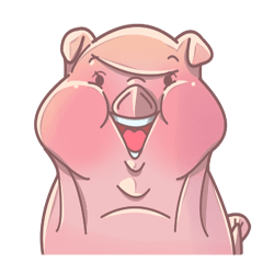 [LINEスタンプ] pig pig fish