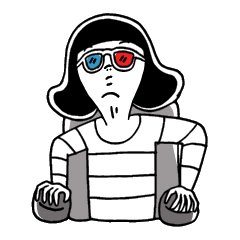 [LINEスタンプ] Stripy likes films