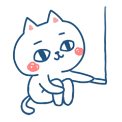 [LINEスタンプ] Just a white cat