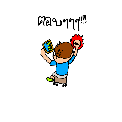 [LINEスタンプ] Boy sky blue shirt