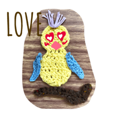 [LINEスタンプ] かぎ針編みの黄色鳥さん