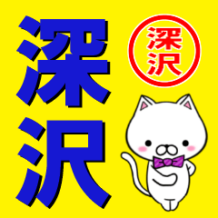 [LINEスタンプ] 超★深沢(ふかさわ・ふかざわ)なネコの画像（メイン）