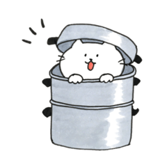 [LINEスタンプ] まっしろねこしゃんの生活スタンプ