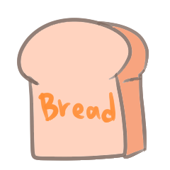 [LINEスタンプ] パンのイラスト＋英語ひとことの画像（メイン）