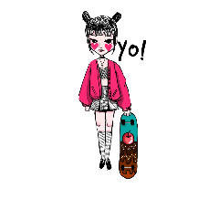 [LINEスタンプ] Bomber Girl
