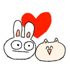 [LINEスタンプ] なかよしウサネコ