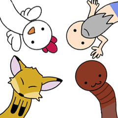 [LINEスタンプ] a worm in an animal's skinの画像（メイン）