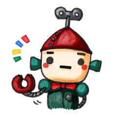 [LINEスタンプ] ねじまきロボットアルファー