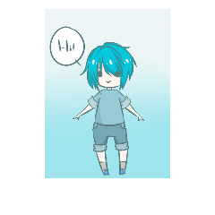 [LINEスタンプ] Blue hair boy 2