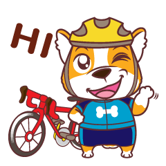 [LINEスタンプ] Dog Cycling