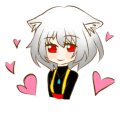 [LINEスタンプ] White Haired Cat Girl 2