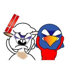 [LINEスタンプ] expression of Bird guy and crazy boy