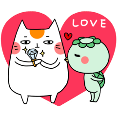 [LINEスタンプ] Kappa and fat cat